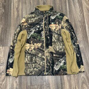 Mossy Oak Fleece Jacket Men's Large Camo Coat Camouflage Outdoors Hunting Hiking